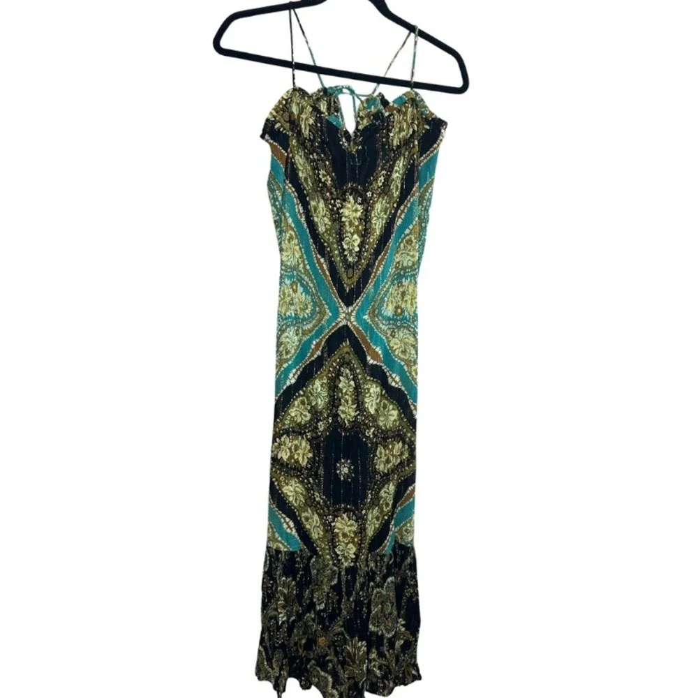 Free People Intimately Latigo Bay Combo Paisley Metallic Maxi Dress Small NEW‎